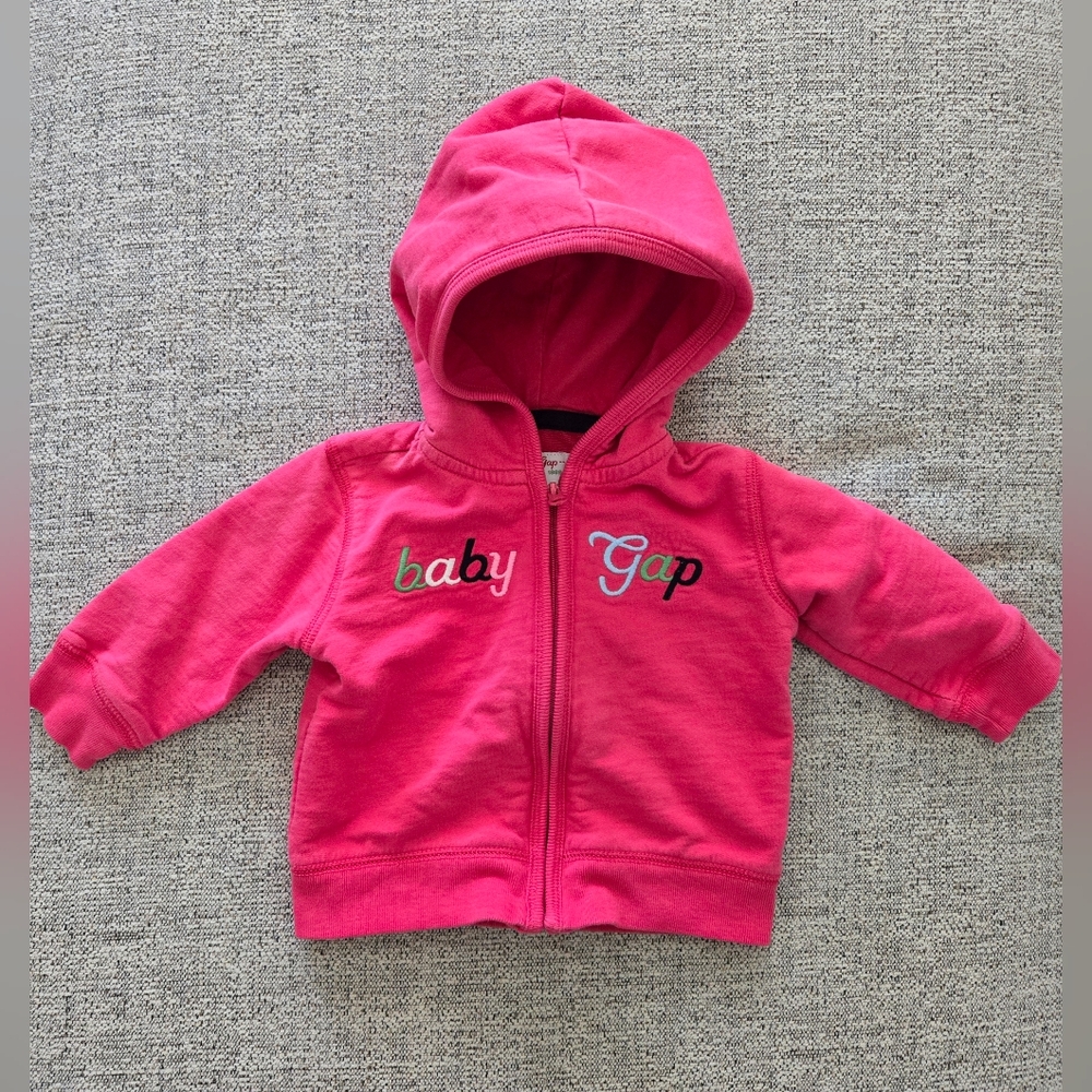 Baby Gap Pink Logo Hoodie Zip Up 3-6 months